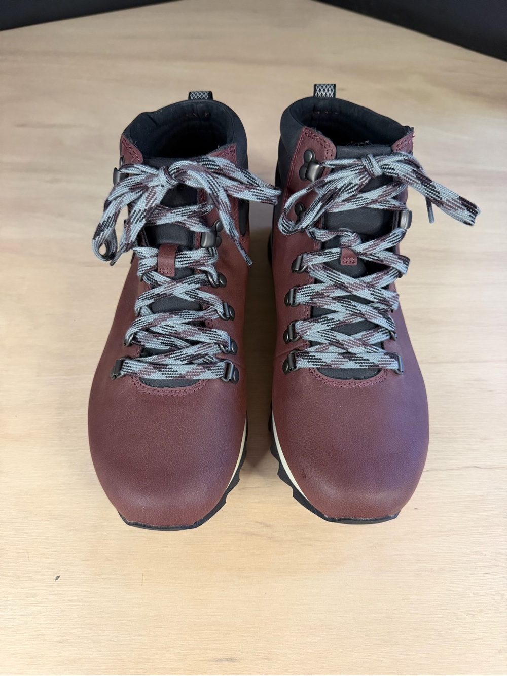 Merrell Women's Maroon Hiking Boots with Gray Laces Size 9
